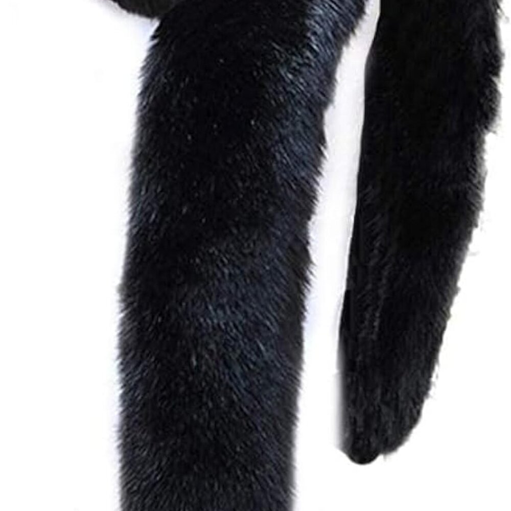 Women's Men's Extra Large Faux Fox Raccoon Fur Scarf Collar Stole Shawl